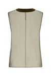 Saint Laurent Muslin Top With Textured Fabric And Contrast Trim