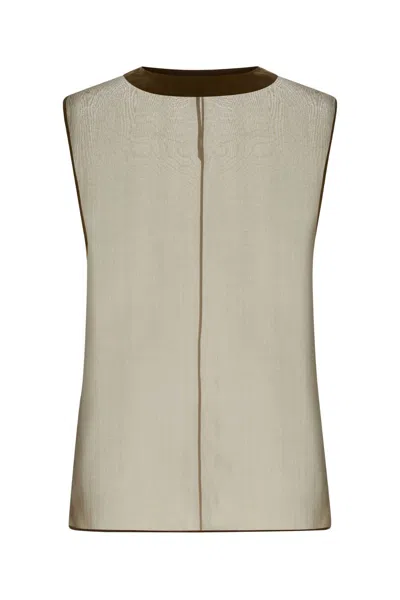 SAINT LAURENT KHAKI MUSLIN TOP