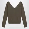 Saint Laurent Khaki Sweater In Green