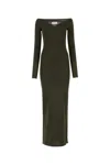 Saint Laurent Plunging V-neck Sleek Maxi Dress