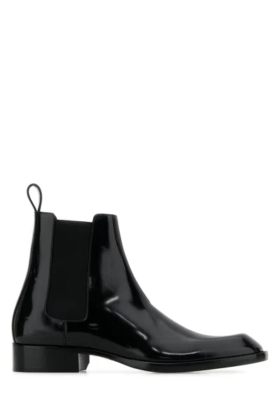 Saint Laurent Vadim Polished-leather Chelsea Boots In Black