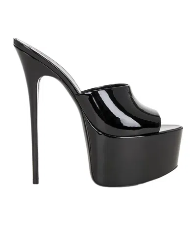 Saint Laurent Kika Platform Mules In Black