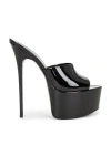 Saint Laurent 110mm Kika Patent Leather Platform Mules In Black