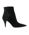 Saint Laurent Kiki Zip Stud Booties In Black