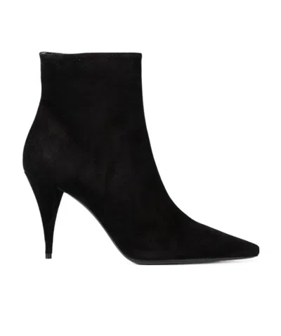 Saint Laurent Kiki Ankle Boots In Black