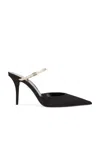 Saint Laurent Killer Mule In Nero & Partridge Pink