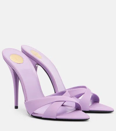 Saint Laurent Kirat 110 Crêpe Satin Mules In Purple