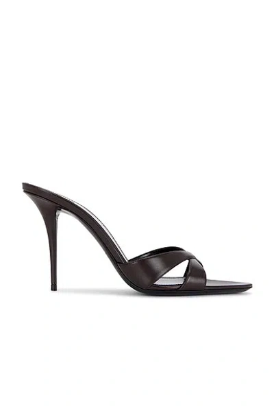 Saint Laurent Kirat Mule Sandal In Burgundy