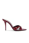 Saint Laurent Kirat Python Mule Sandal In Red