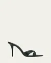 Saint Laurent Kirat Snake Mule Sandals In Green