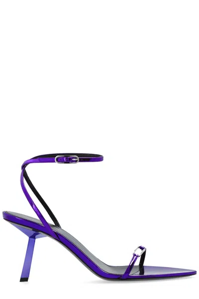 Saint Laurent Kitty Ankle Strap Sandals In Purple