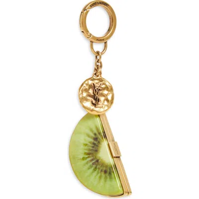 Saint Laurent Kiwi Resin Key Ring In Green