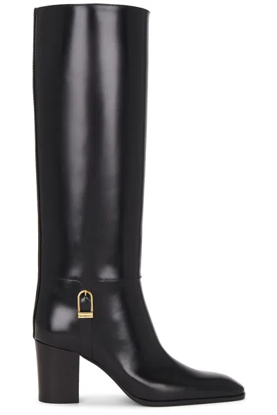 Saint Laurent Knee High Boot In Nero
