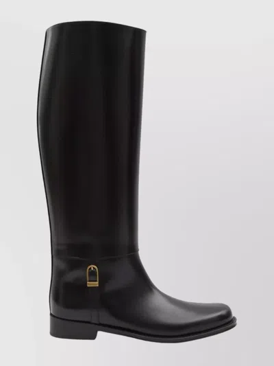 Saint Laurent Knee-high Boots Buckle Detail In Black