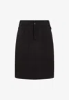 Saint Laurent Twill-weave Mini Skirt In Black
