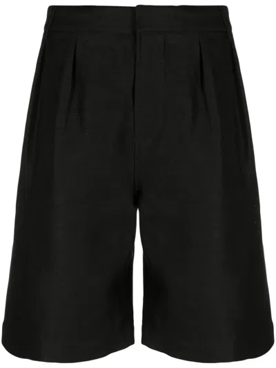 Saint Laurent Knee-length Tailored Shorts In Noir