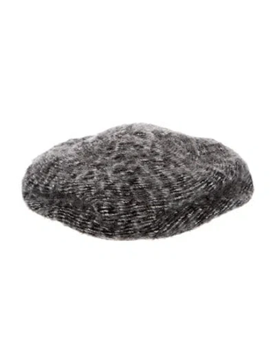 Pre-owned Saint Laurent Knit Beret In Gray