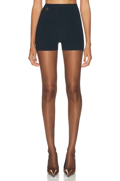 Saint Laurent Knit Biker Short In Bleu Nuit