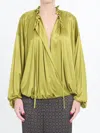 Saint Laurent Knit Blouse In Green