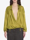 Saint Laurent Knit Blouse In Green