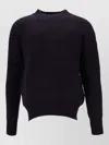 Saint Laurent Knit Crew Neck Sweater Dropped Shoulders In Black