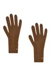 Saint Laurent Knit Gloves In Brown