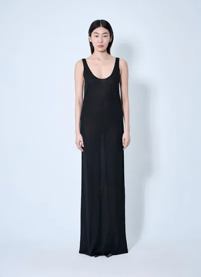 Saint Laurent Knit Maxi Dress In Black