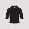 Saint Laurent Cassandra Cashmere Wool Polo Sweater In Noir