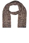 Saint Laurent Knit Scarf In Beige & Black
