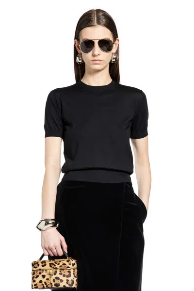 Saint Laurent Knit T-shirt In Wool In Black
