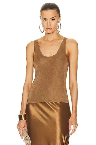 Saint Laurent Knit Tank Top In Brown