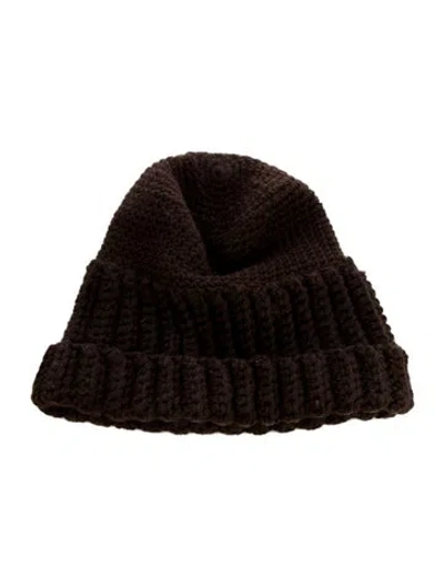 Pre-owned Saint Laurent Knitted Beanie In Brown