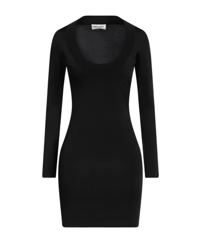 Saint Laurent Knitted Bodycon Dress In Animal Print
