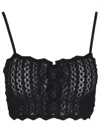 Saint Laurent Knitted Crop Top In Black