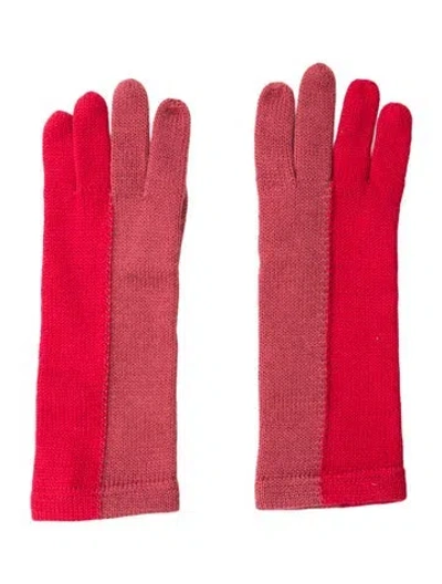 Pre-owned Saint Laurent Knitted Gloves In Red