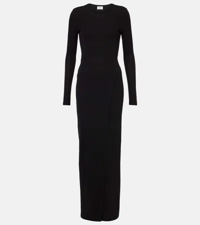 Saint Laurent Knitted Maxi Dress In Black