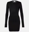 Saint Laurent Knitted Minidress In Noir