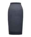 Saint Laurent Knitted Pencil Midi Skirt In Black