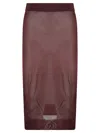 Saint Laurent Knitted Pencil Skirt In Prune