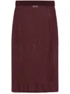 Saint Laurent Semi-transparent Midi Skirt In Rot