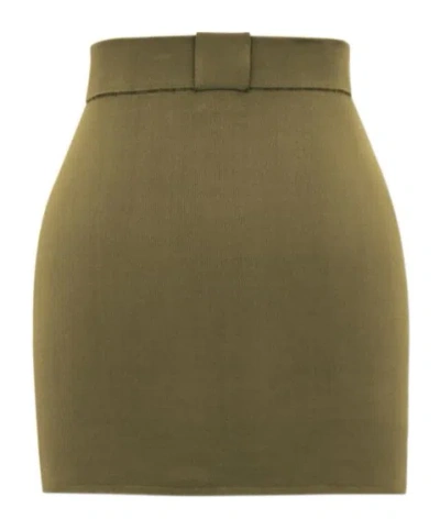 Saint Laurent Knitted Skirt In Green