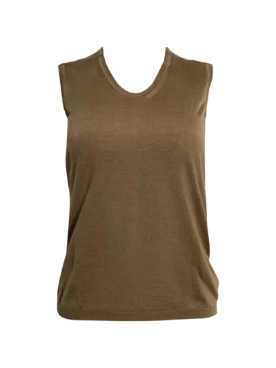 Pre-owned Saint Laurent Knitted Top In Brown