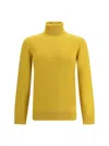 Saint Laurent Cashmere Turtleneck Sweater In Yellow