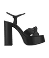 Saint Laurent Knot Detail 145mm Platform Sandals In Black