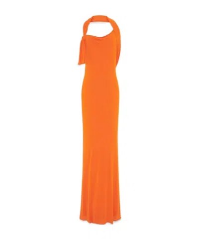 SAINT LAURENT SAINT LAURENT BACKLESS HALTER DRESS