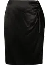 Saint Laurent Knot-detailing Silk Skirt In Black