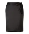 Saint Laurent Knot-detailing Silk Skirt In Black
