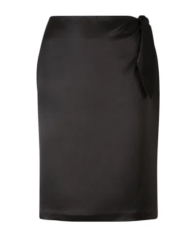 SAINT LAURENT KNOT-DETAILING SILK SKIRT