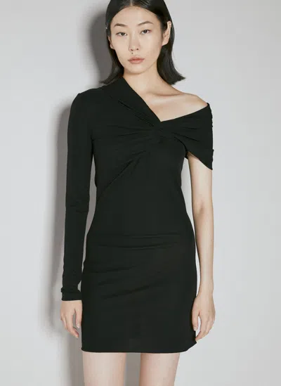 Saint Laurent Knot Mini Dress In Black