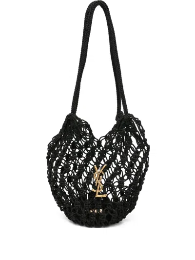 Saint Laurent Knotted Tote Bag In Black